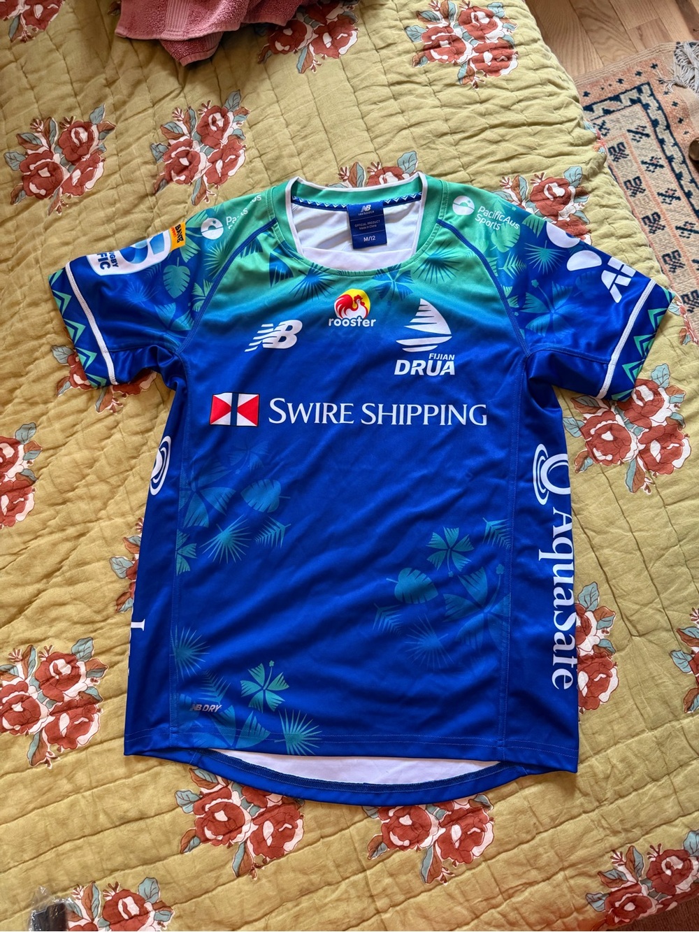 New Balance Fijian Drua Gradient Blue and Green Rugby Jersey